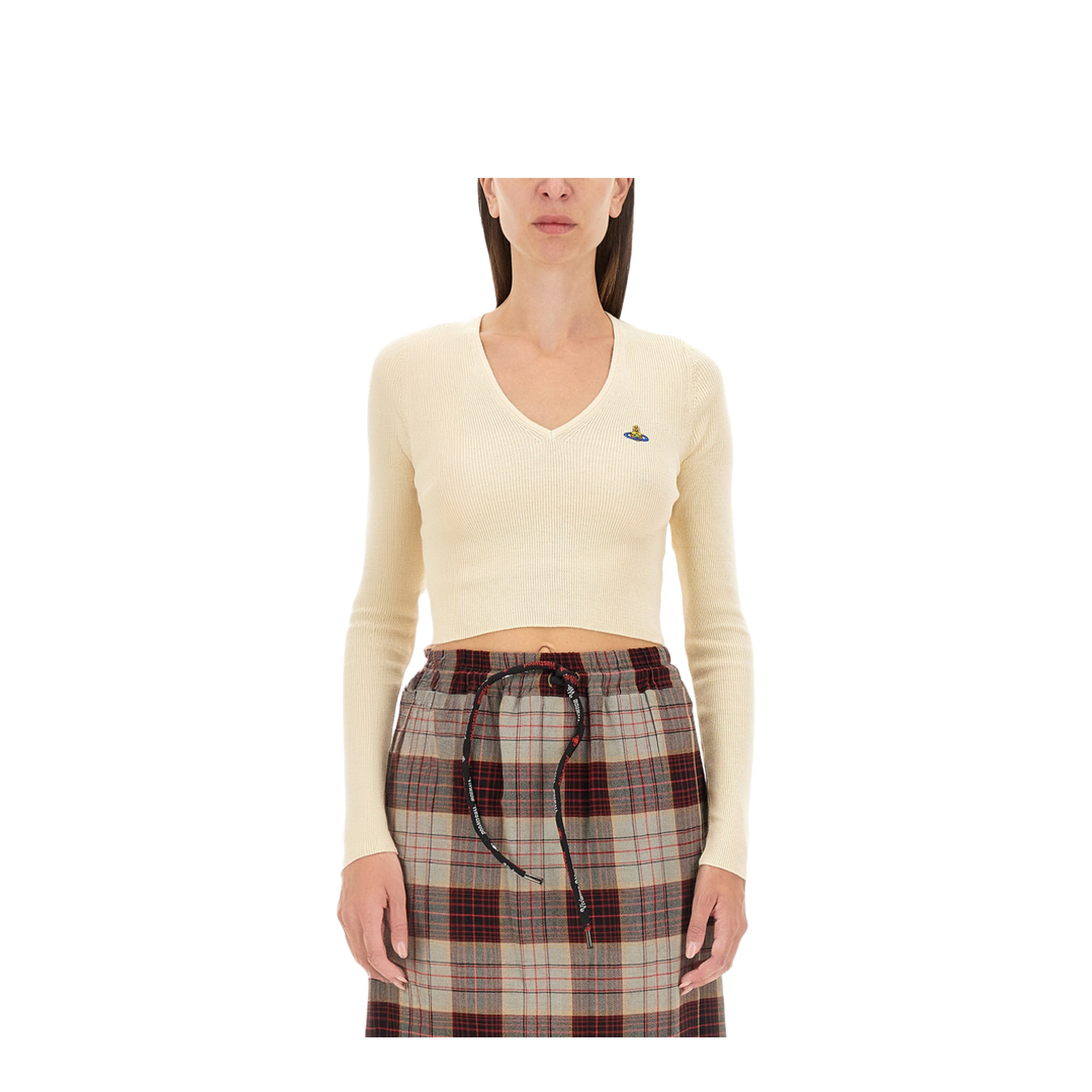 V-neck Logo-Embroidery