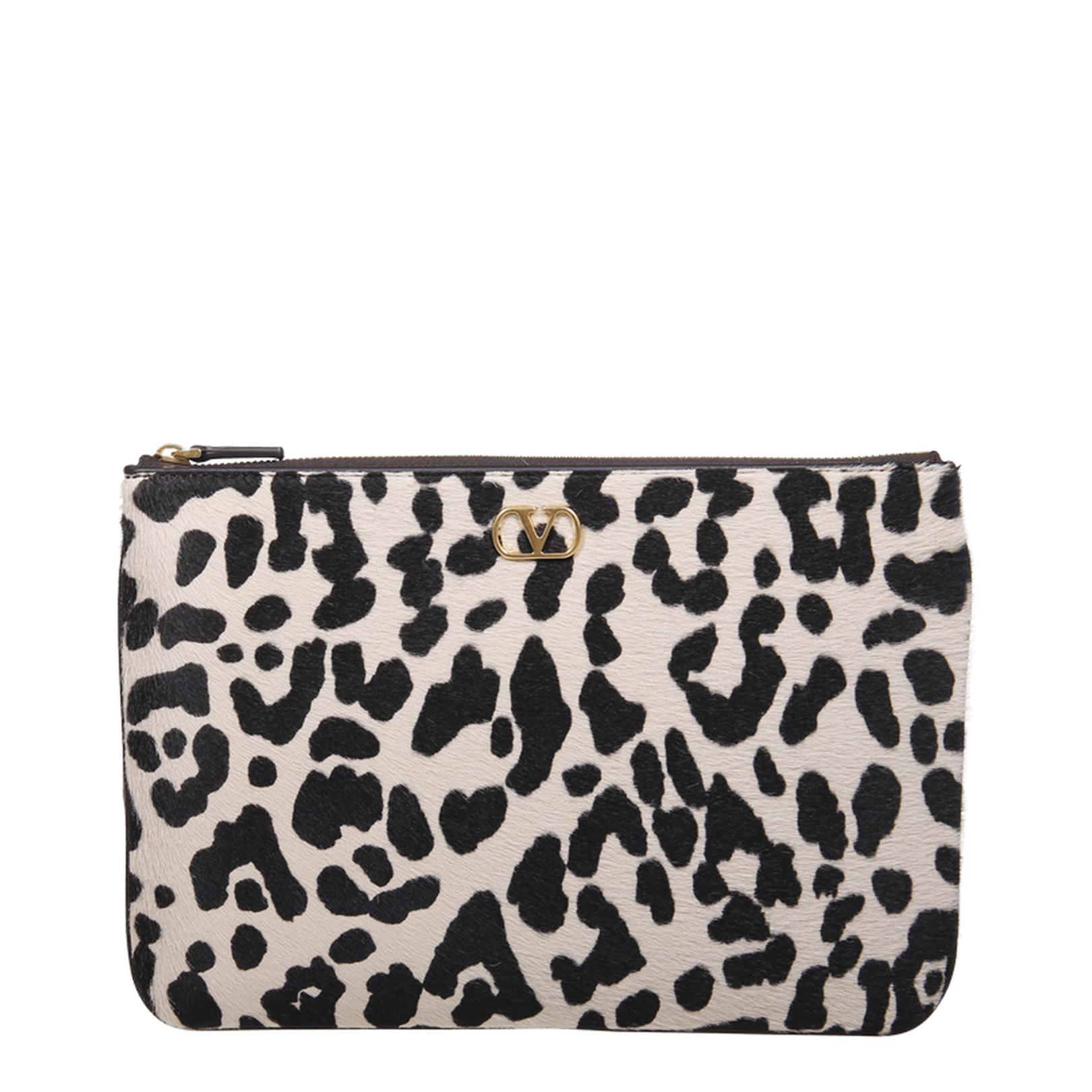 Beige Leopard Clutch Bag