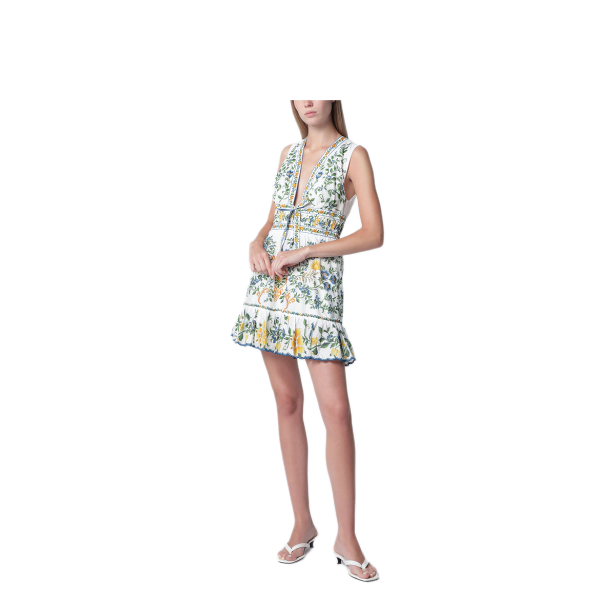 MAYFEYR - Farm Rio - Ivory Emily Mini Dress With Floral Print - 355470CO25185