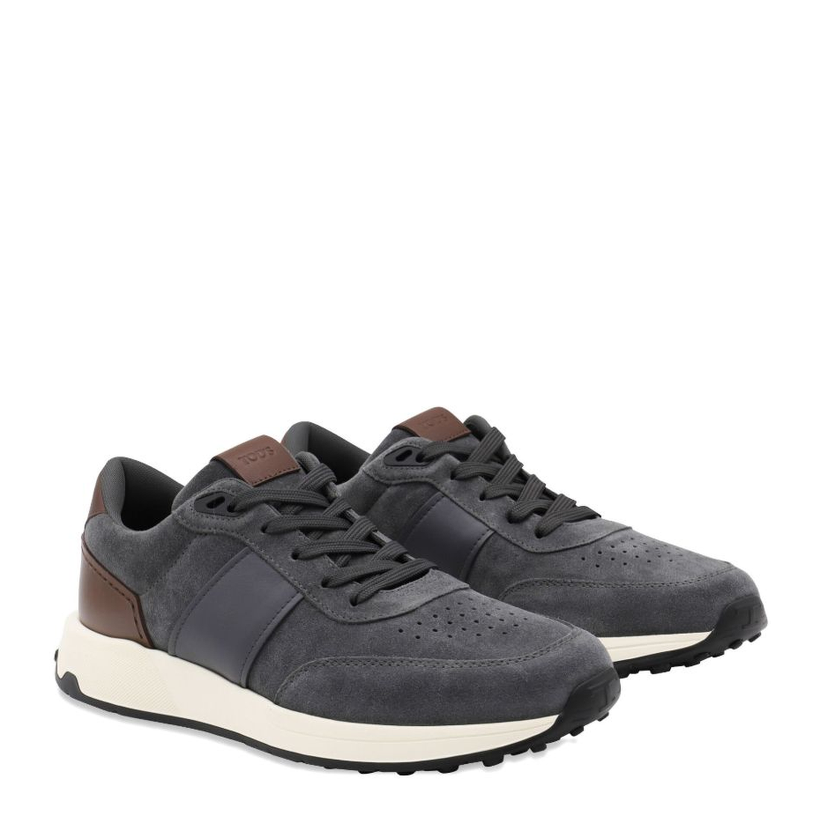 Grey Suede Upper Lace-Up Shoes