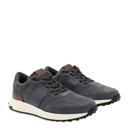 Grey Suede Upper Lace-Up Shoes