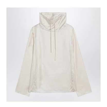 MAYFEYR - Loulou Studio - Ivory Cyna Silk Blouse - CYNASIIV