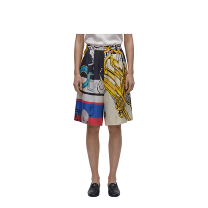 MAYFEYR - Celine - Multicolor Printed Silk Twill Bermuda Shorts - RP0VB4P3514ML