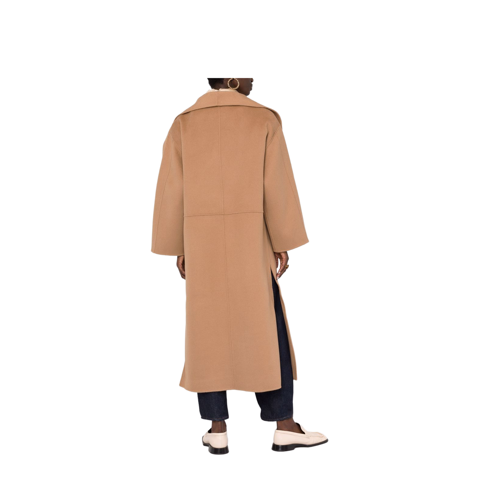 Camel Wool-Cashmere Blend Single-Breasted Coat