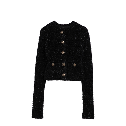 Cropped Tweed Cardigan