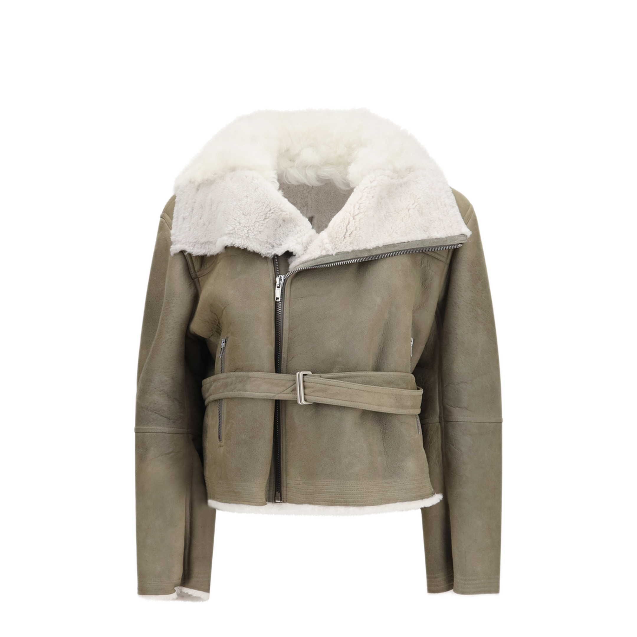 MAYFEYR - Rick Owens - Cropped Suede And Shearling Flight Jacket - RP02F5727LSHCTS