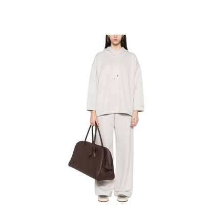 Cotton Blend Hoodie in Beige