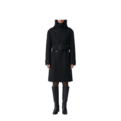 MAYFEYR - Lemaire - Black Fitted Wrap Coat - CO1155LF1700BK999