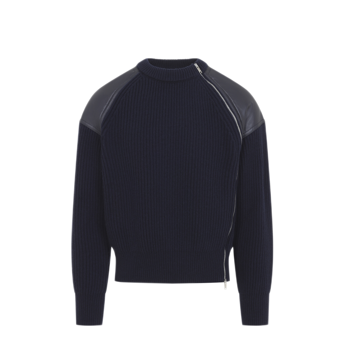 Patch Leather Sweater