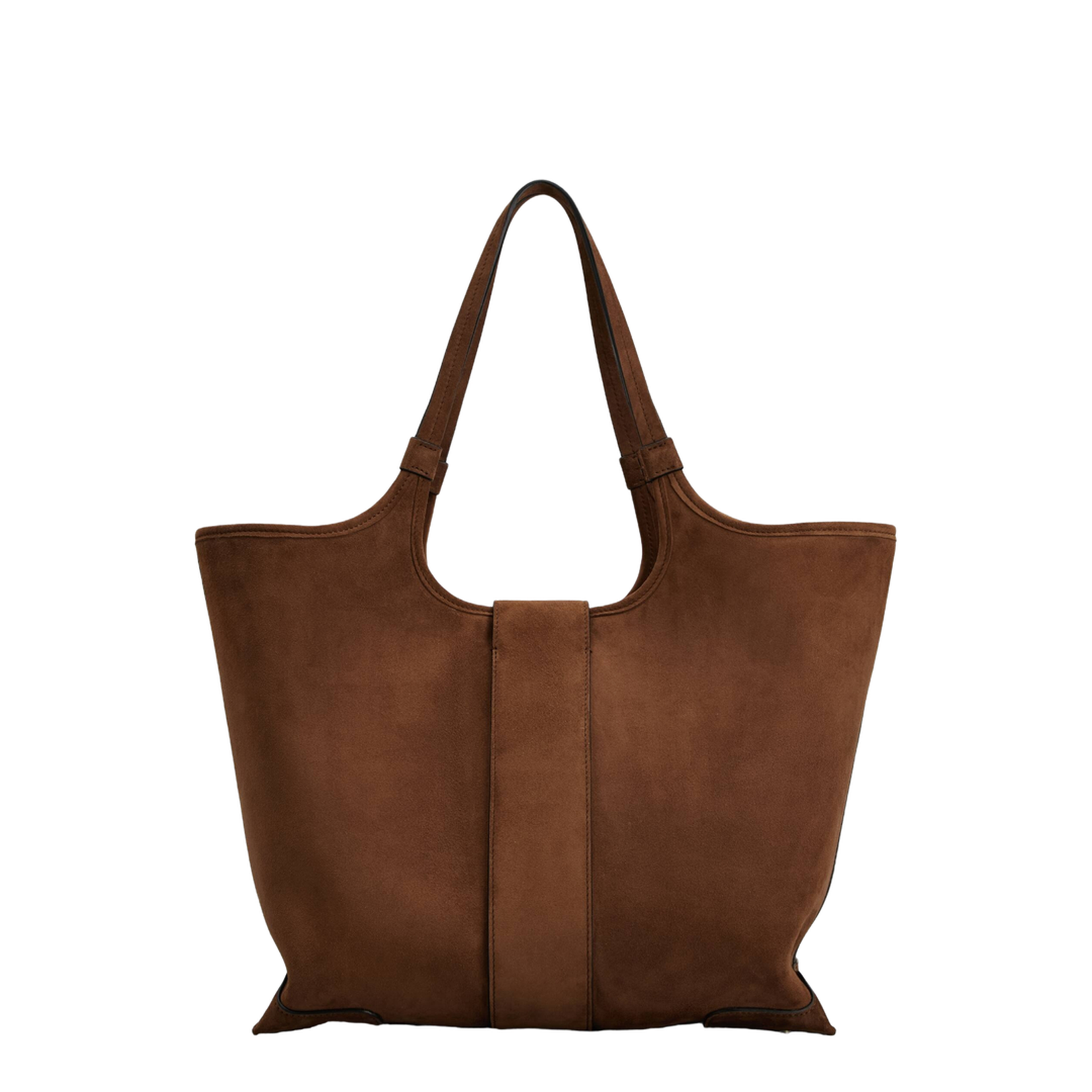 Viv' Choc Medium Shopping Bag in Suede