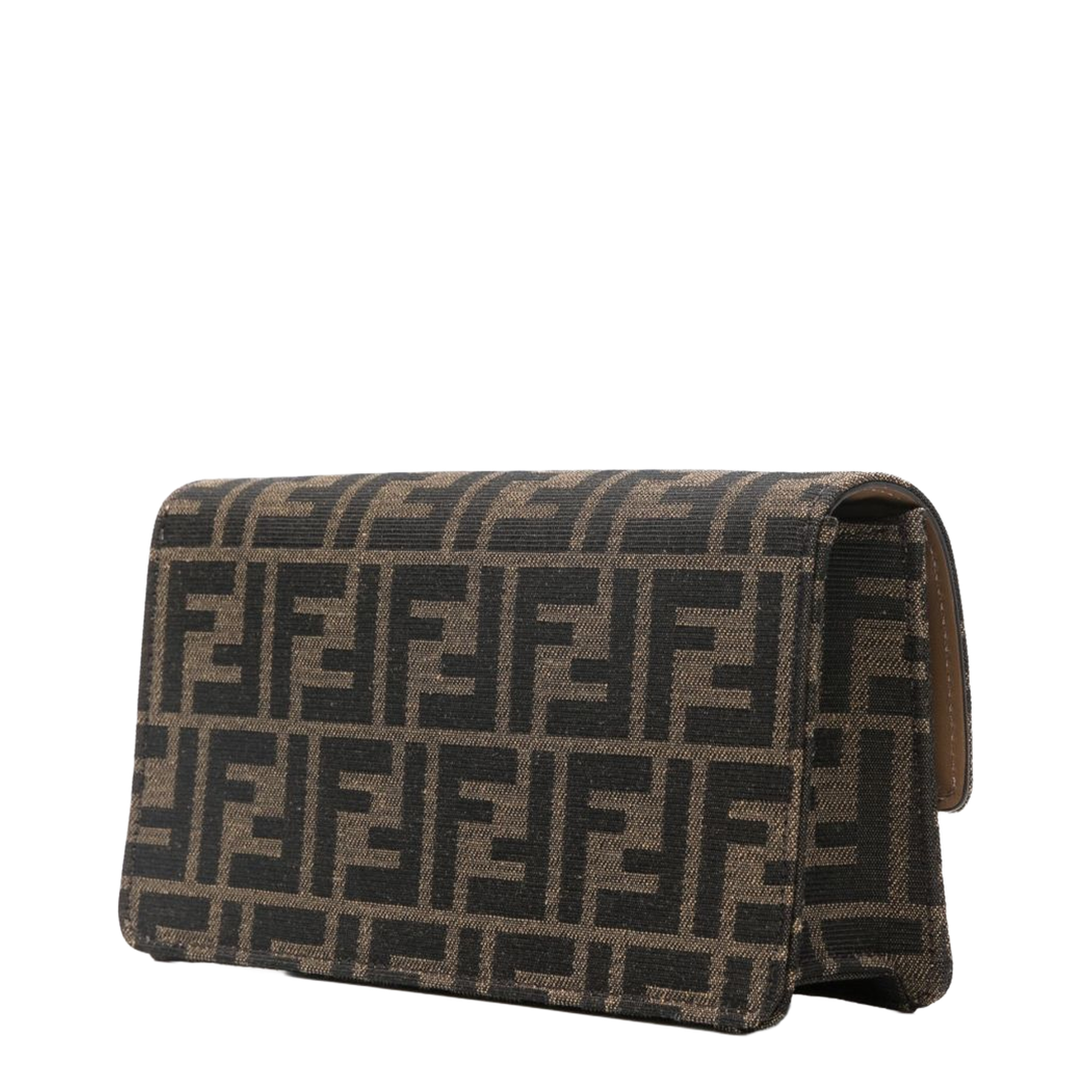 Baguette FF Jacquard Chain Wallet - Brown