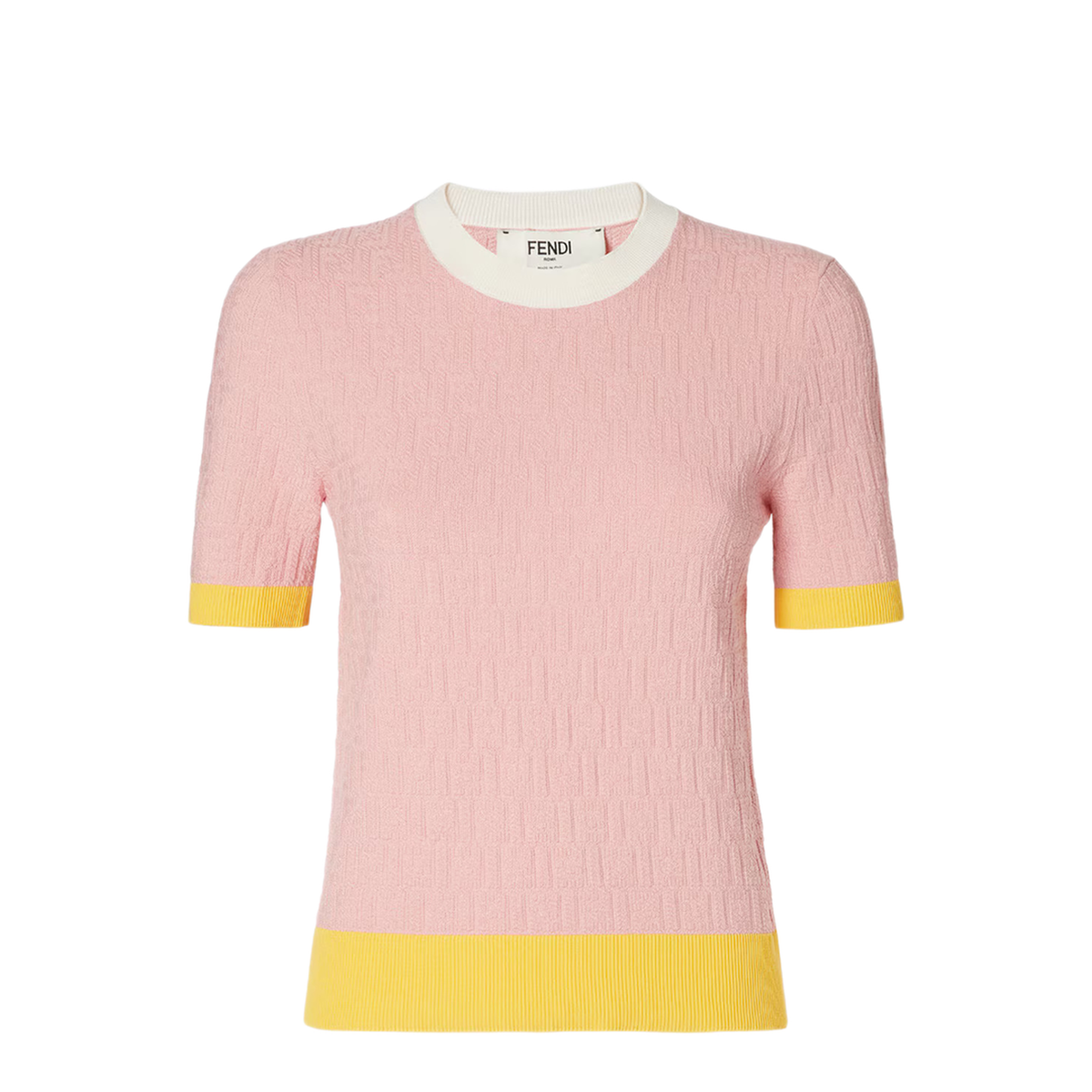 Pink Polo T-Shirt with Jacquard