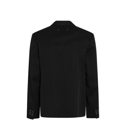 Black Wool Single-Breasted Jacket
