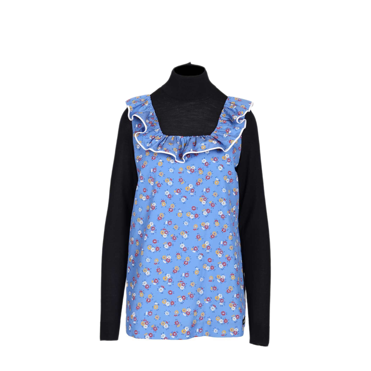 MAYFEYR - Miu Miu - Popeline Top Sleeveless With Flower Motif - MT2234SOOO19KVF05HG