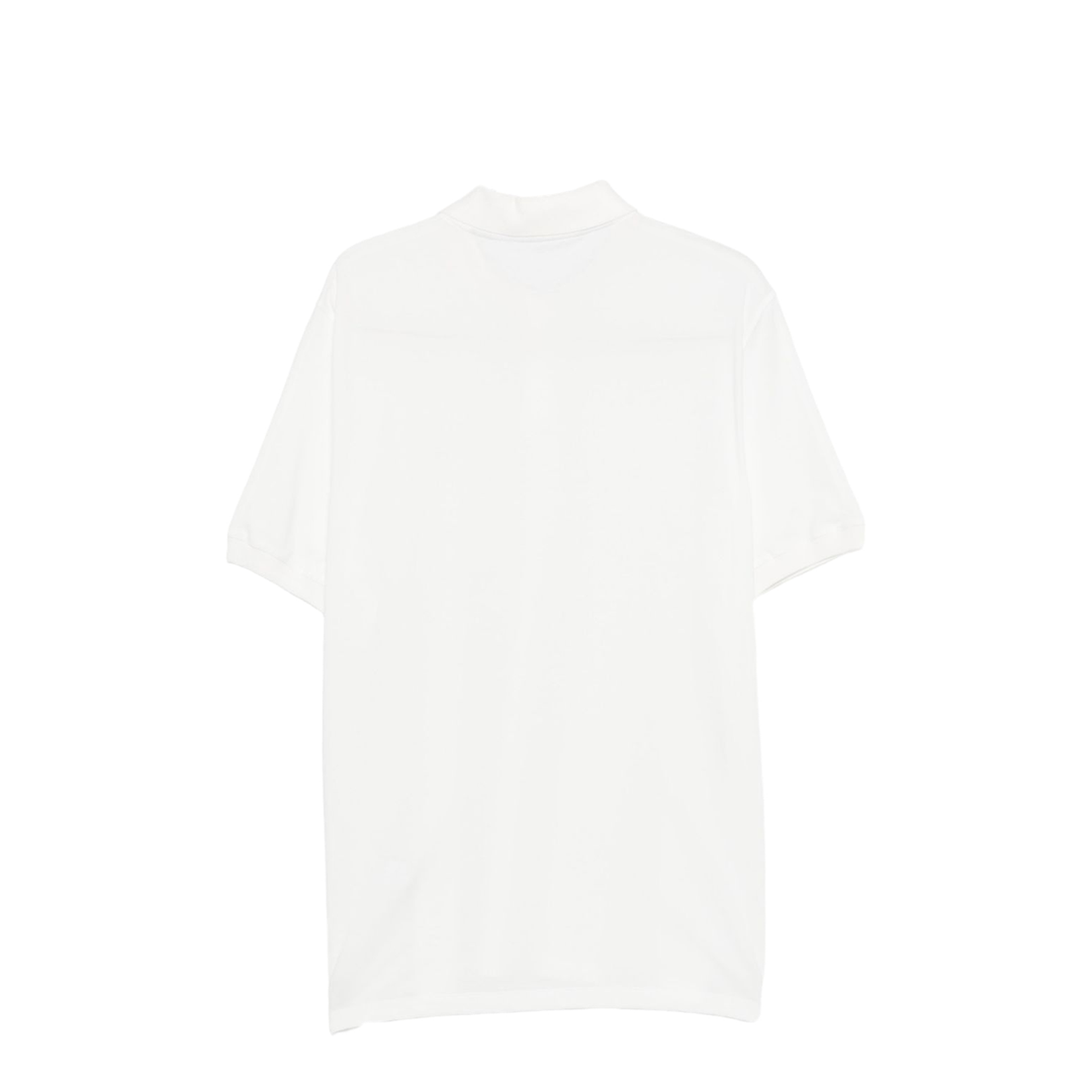White Short Sleeve Three-Button Placket Shirt