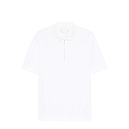 MAYFEYR - Sacai - White Zip Fastening Polo - 2604000M101