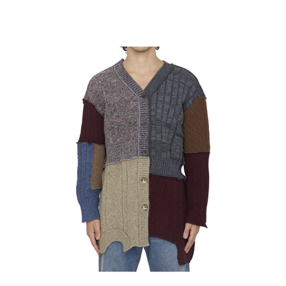 Patchwork Distressed Cardigan