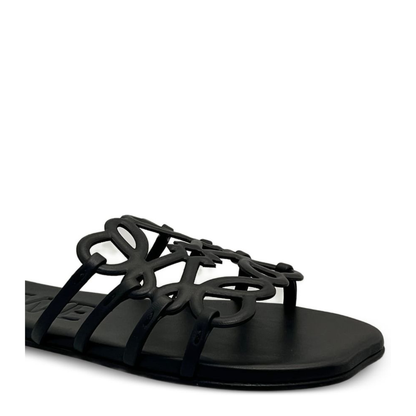 Petal Anagram Leather Sandals