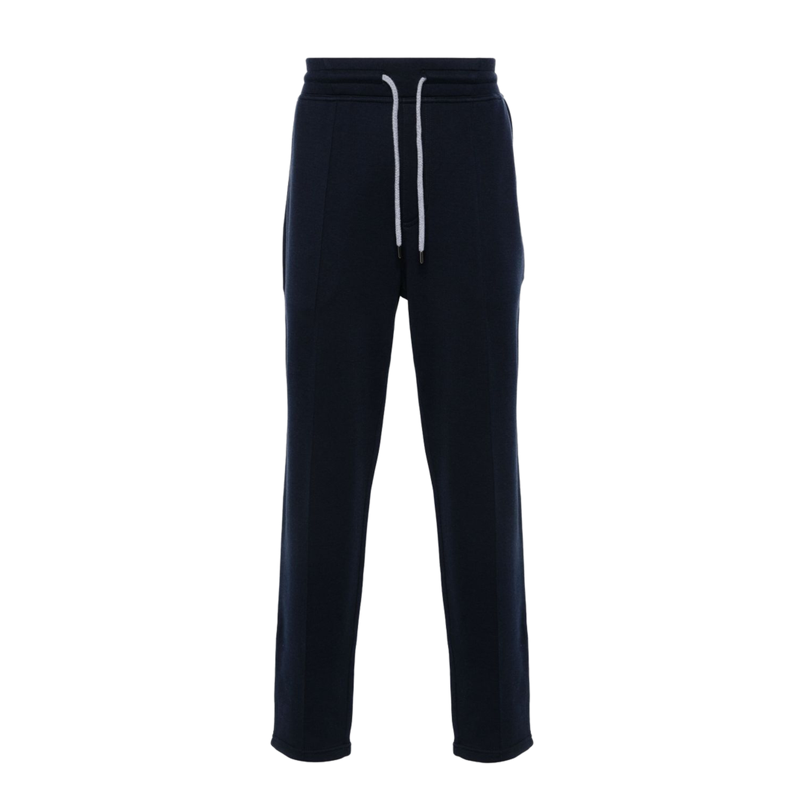 Navy Blue Cotton-Cashmere Blend Trousers