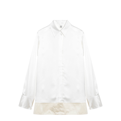 MAYFEYR - Toteme - White Champagne Shiny Viscose Shirt - 262-WRT0720FB0546047