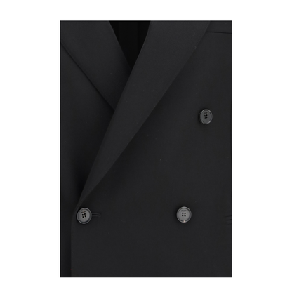 Double Breasted Wool Twill Blazer