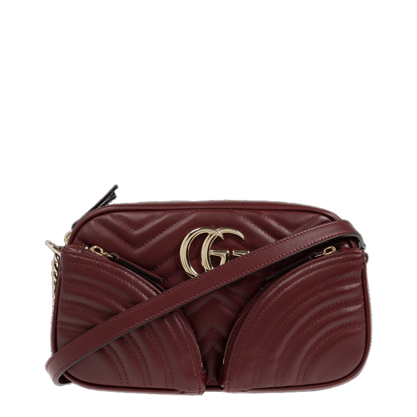 GG Marmont Small Leather Camera Bag - Burgundy