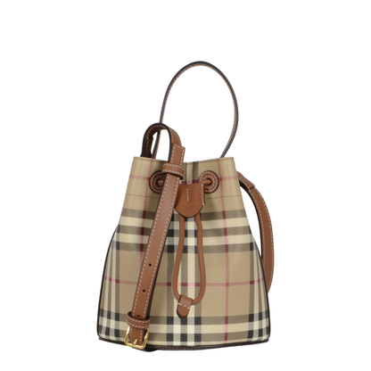 Check Mini Bucket Bag