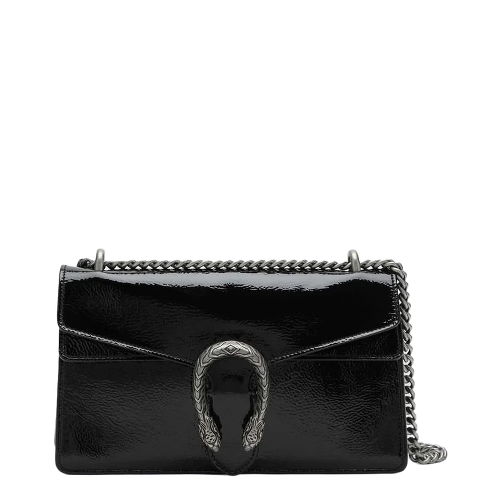 Medium Shoulder Bag in Black Patent Leather