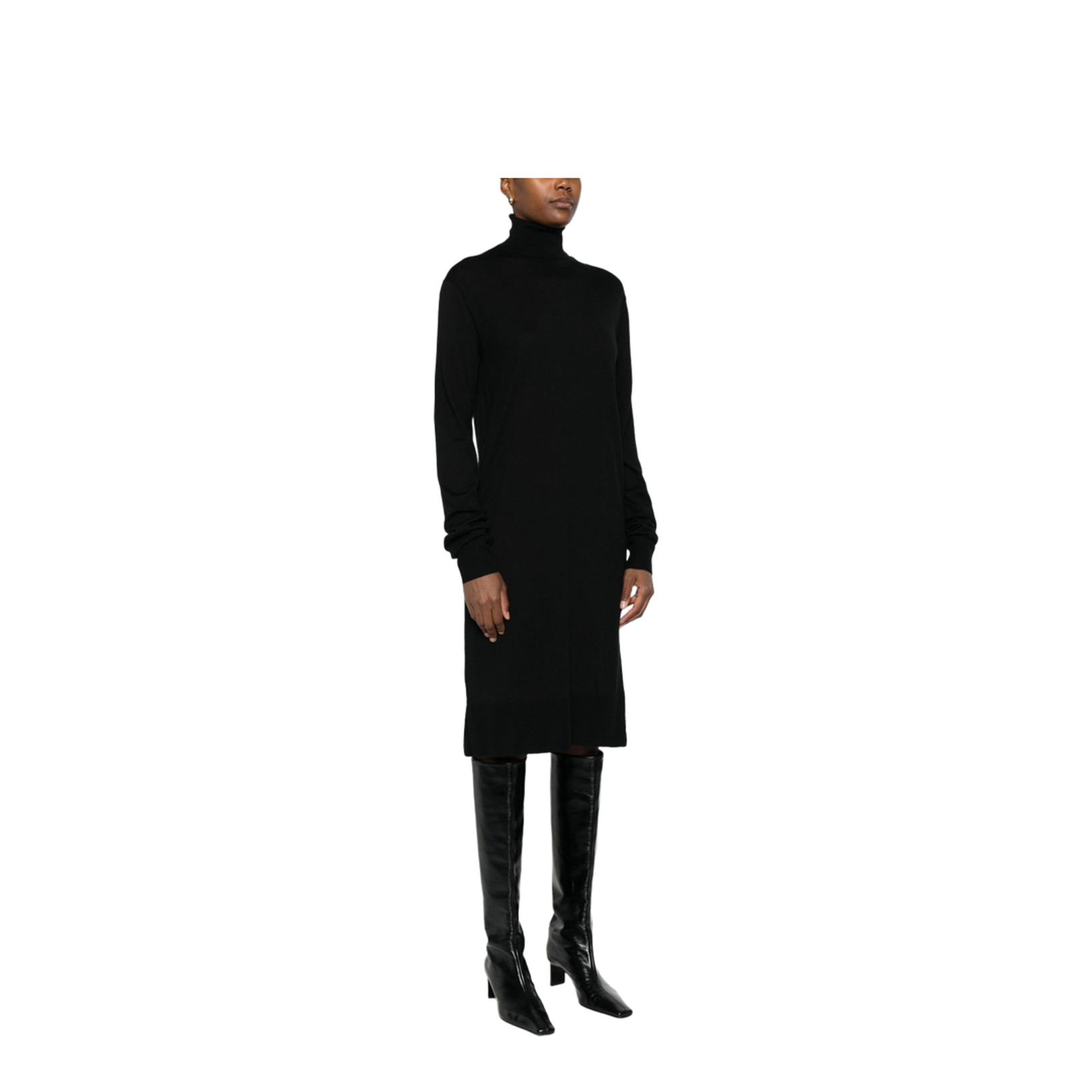 Wool Turtleneck Midi Dress