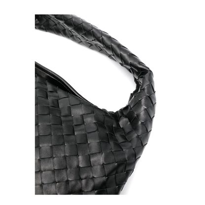 Hop Small Leather Shoulder Bags - Black