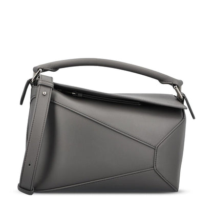 Puzzle Edge Small Calfskin Crossbody Bag - Slate Grey
