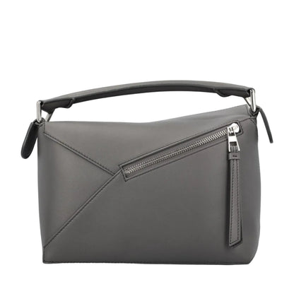 Puzzle Edge Small Calfskin Crossbody Bag - Slate Grey