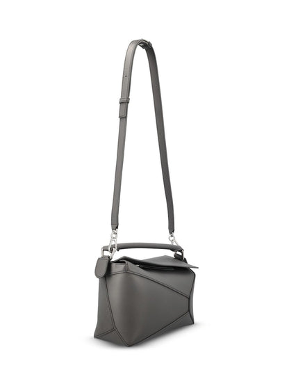 Puzzle Edge Small Calfskin Crossbody Bag - Slate Grey