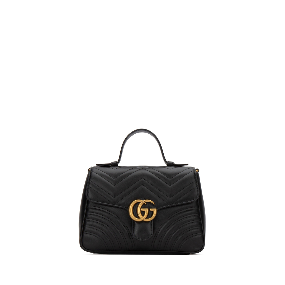 GG Marmont Small Top Handle Bag, Gold Hardware