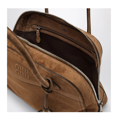 MAYFEYR - Miu Miu - Medium Vivant Bag In Cocoa Suede Leather - 5BB196OOO2CSSF0324