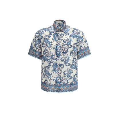MAYFEYR - Etro - Cotton Shirt With Floral And Paisley Motif - MRIC001199SP5G7