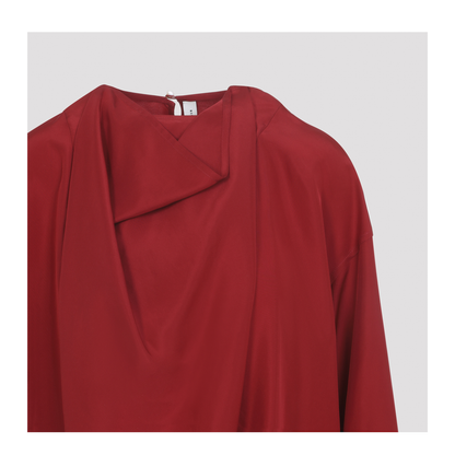 MAYFEYR - CARVEN - Draped Red Silk Top - 6261K21005N206