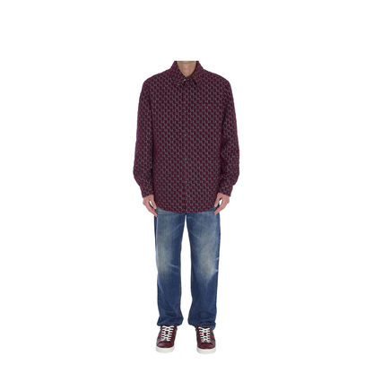 Burgundy Bouclé Padded Shirt