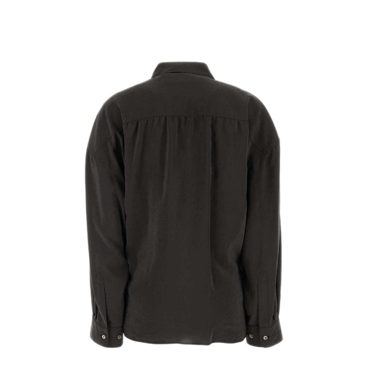 Licorice Straight Collar Twisted Shirt