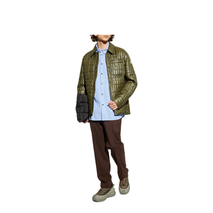 Olive Green Madiere Padded Shirt Jacket