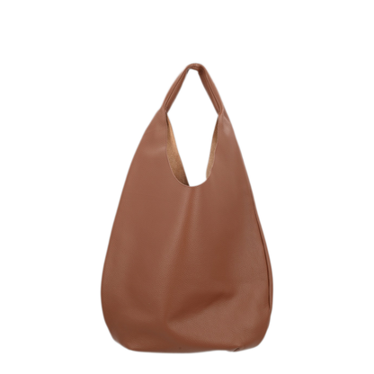 Cow Leather Shoulder Bag - Dark Brown