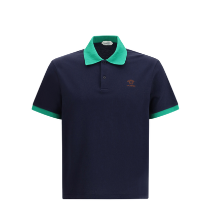 MAYFEYR - Versace - Polo In Cotton Piqu With Embroidery - 10240311A176812U3I0