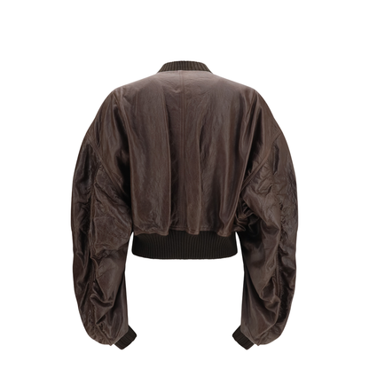 MAYFEYR - Rick Owens - Cropped Leather Bomber Jacket - RP02F5702LBE
