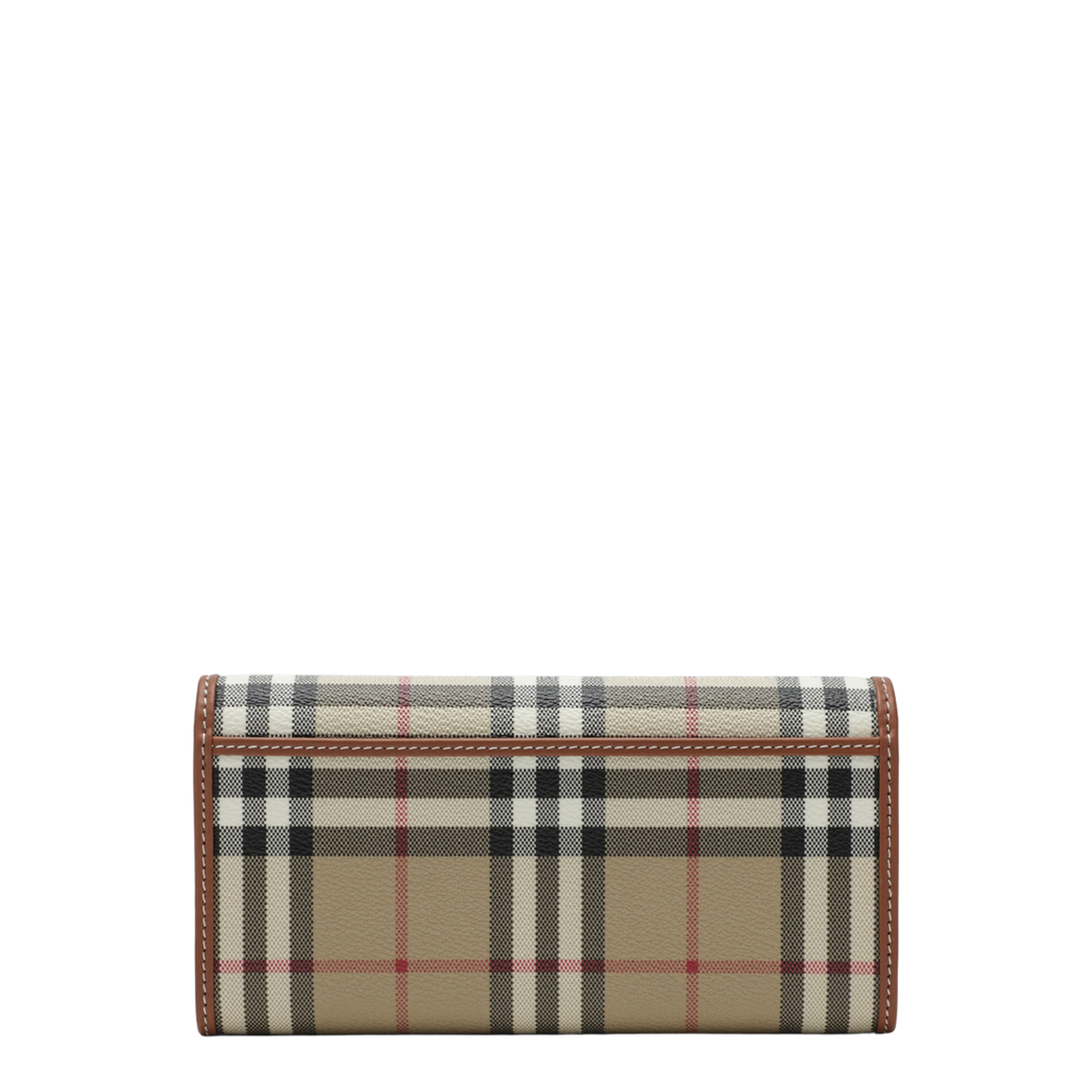 Check Continental Wallet In Coated Cotton Blend Beige