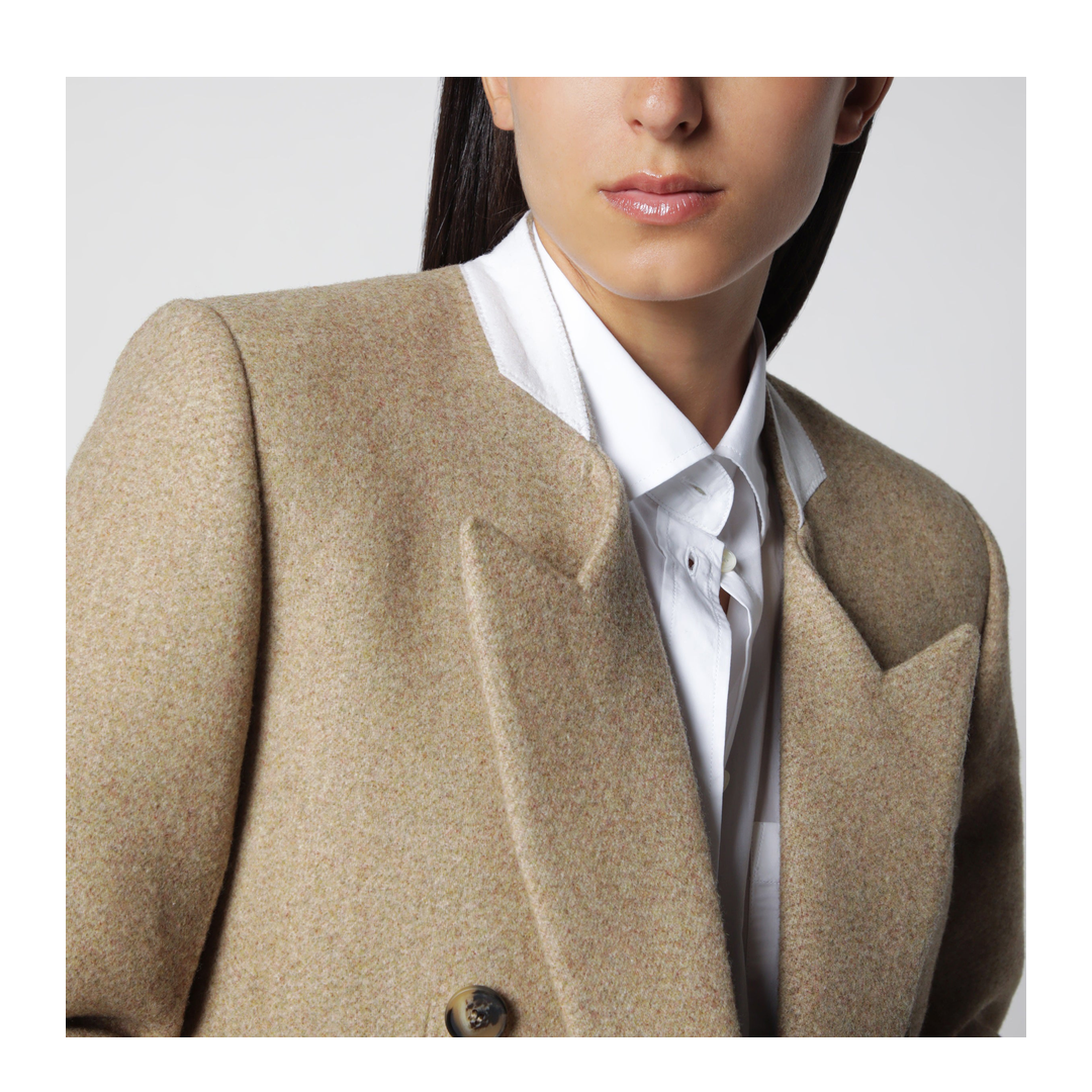 MAYFEYR - Victoria Beckham - Beatrice Double-Breasted Jacket In Camel Wool - 1326WJK007353CWOCM