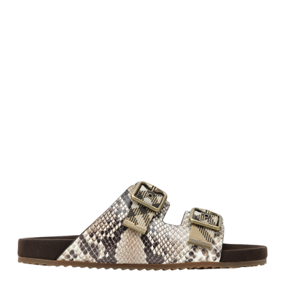 Urchin Sandals in Leather with Python Print