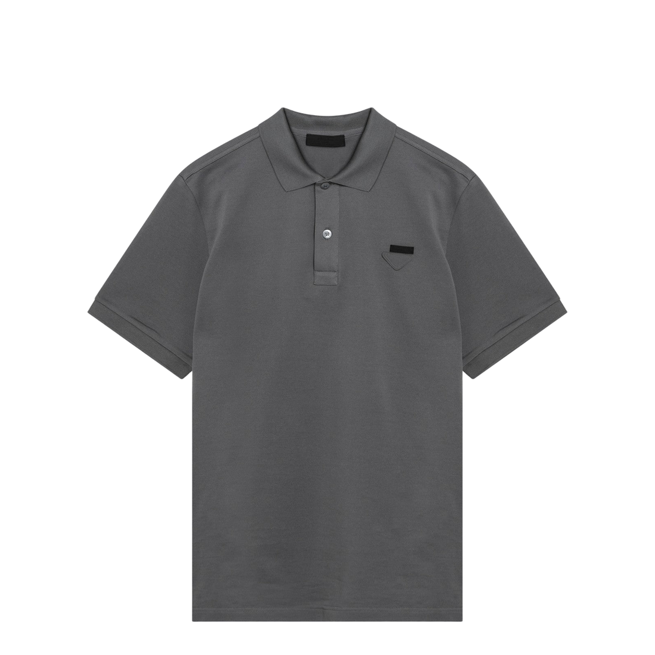 Steel Grey Cotton Piqué Polo Shirt