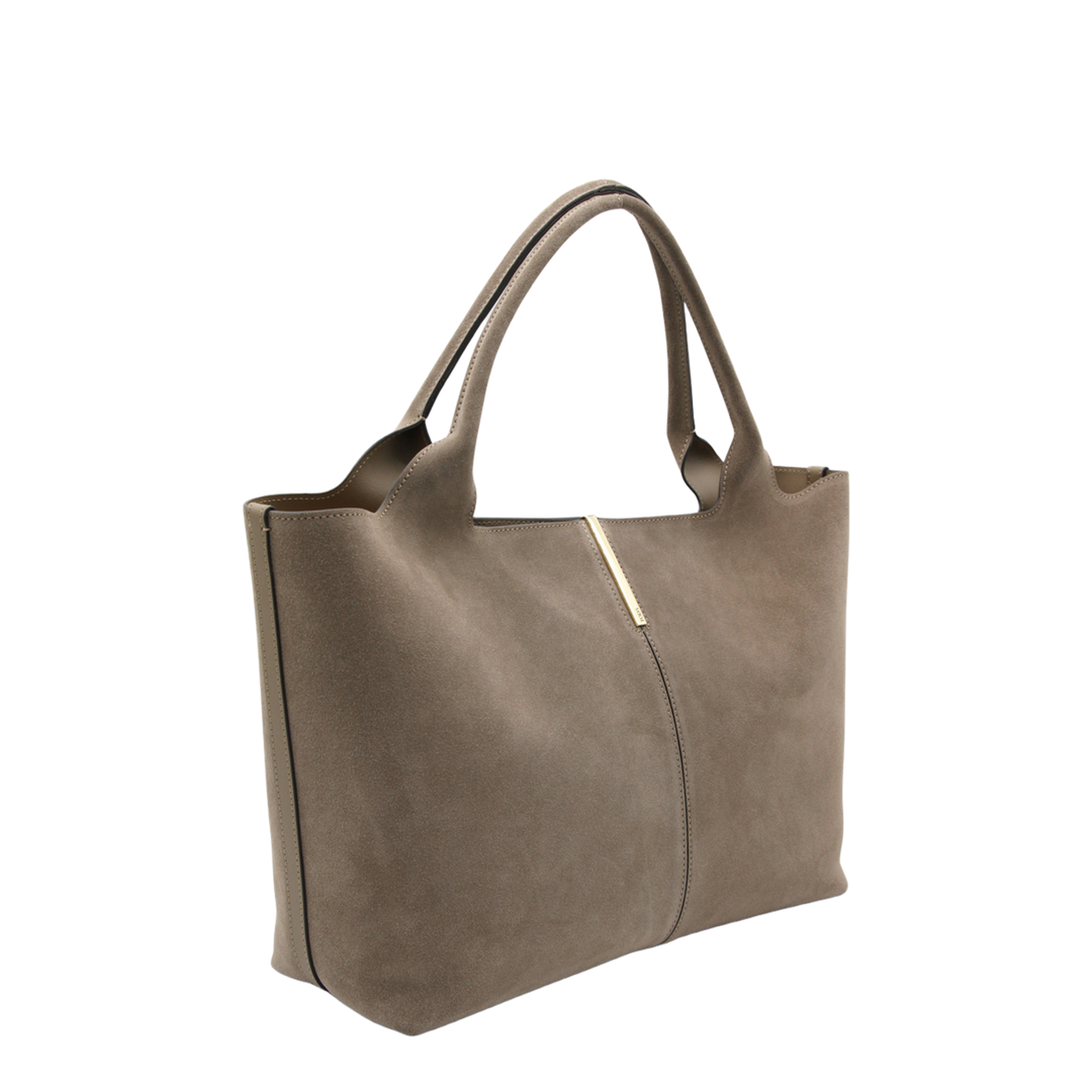 Medium Small Suede Shopping Bag - Beige