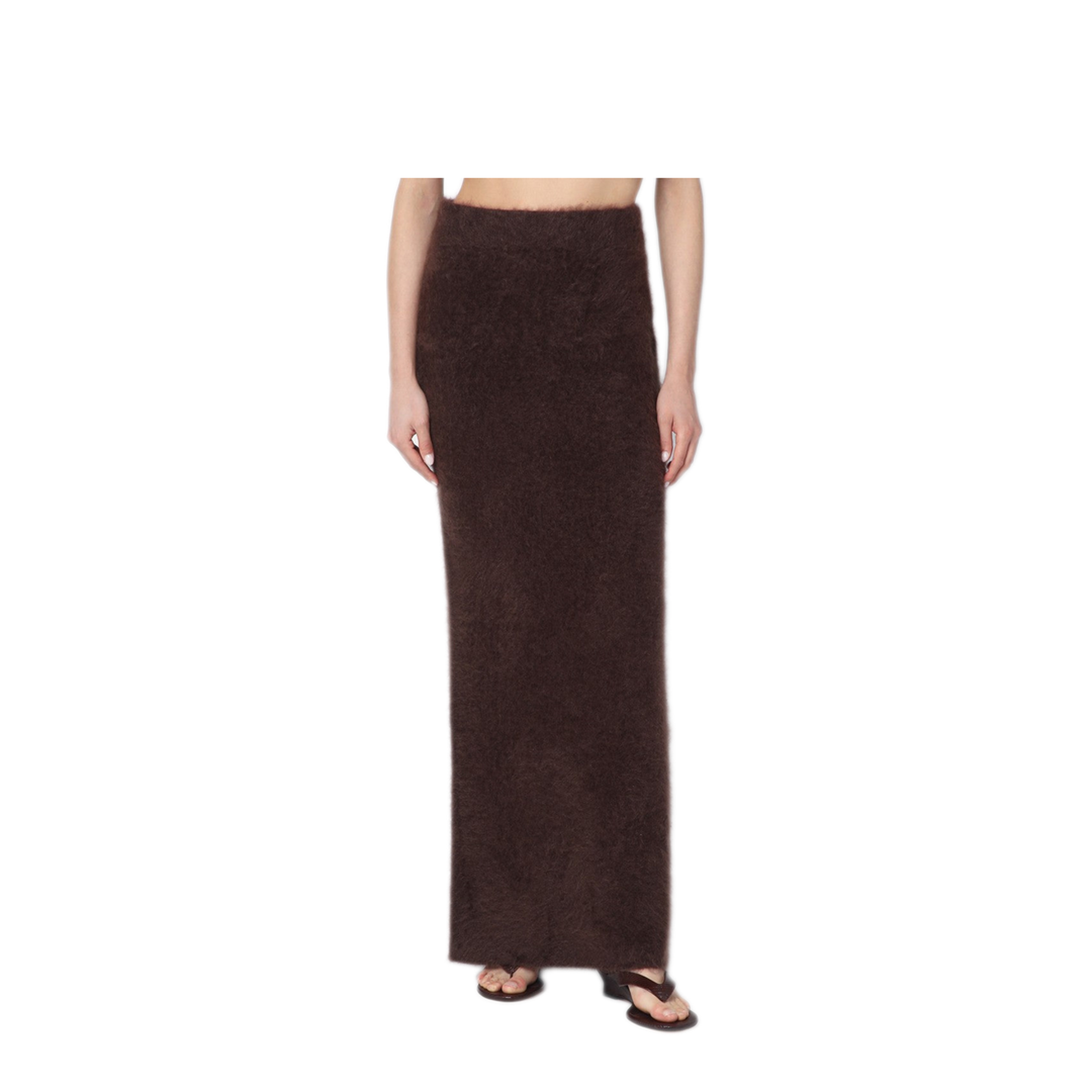 MAYFEYR - Soft Goat - Long Mocha Cashmere Skirt - 24561WSMO
