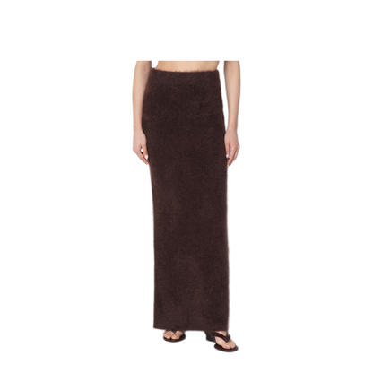 MAYFEYR - Soft Goat - Long Mocha Cashmere Skirt - 24561WSMO